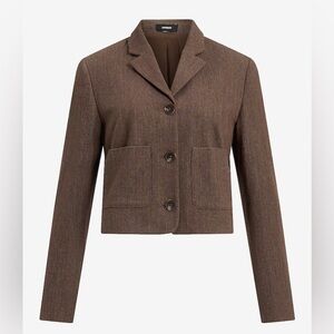 Cropped Slim Patch Pocket Blazer